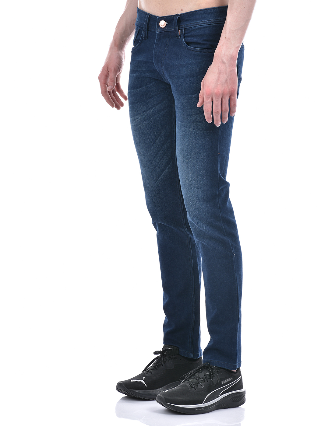 Numero Uno Men Solid Dark Blue Jeans